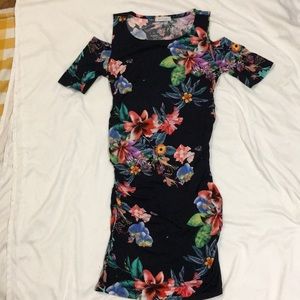 Beautiful cold shoulder maternity dress